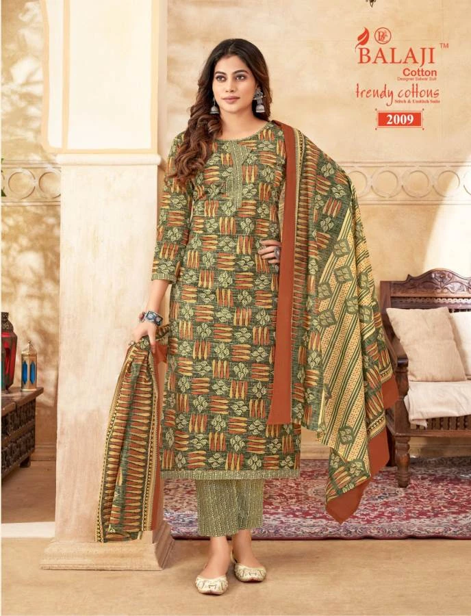 Balaji Trendy Cotton Vol 2 Cotton Wholesale Salwar Suit Catalog — Wholesale Salwar Suits, MPA wholesale from Surat - Gallery Image 4